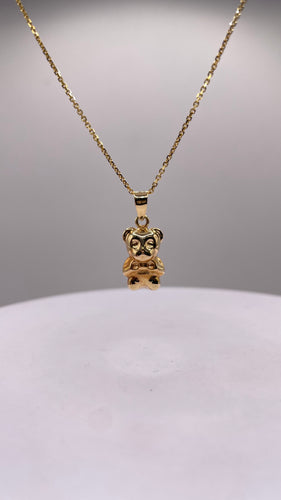 Teddy Bear Chain & Pendant Combo In 10 KT Yellow Gold