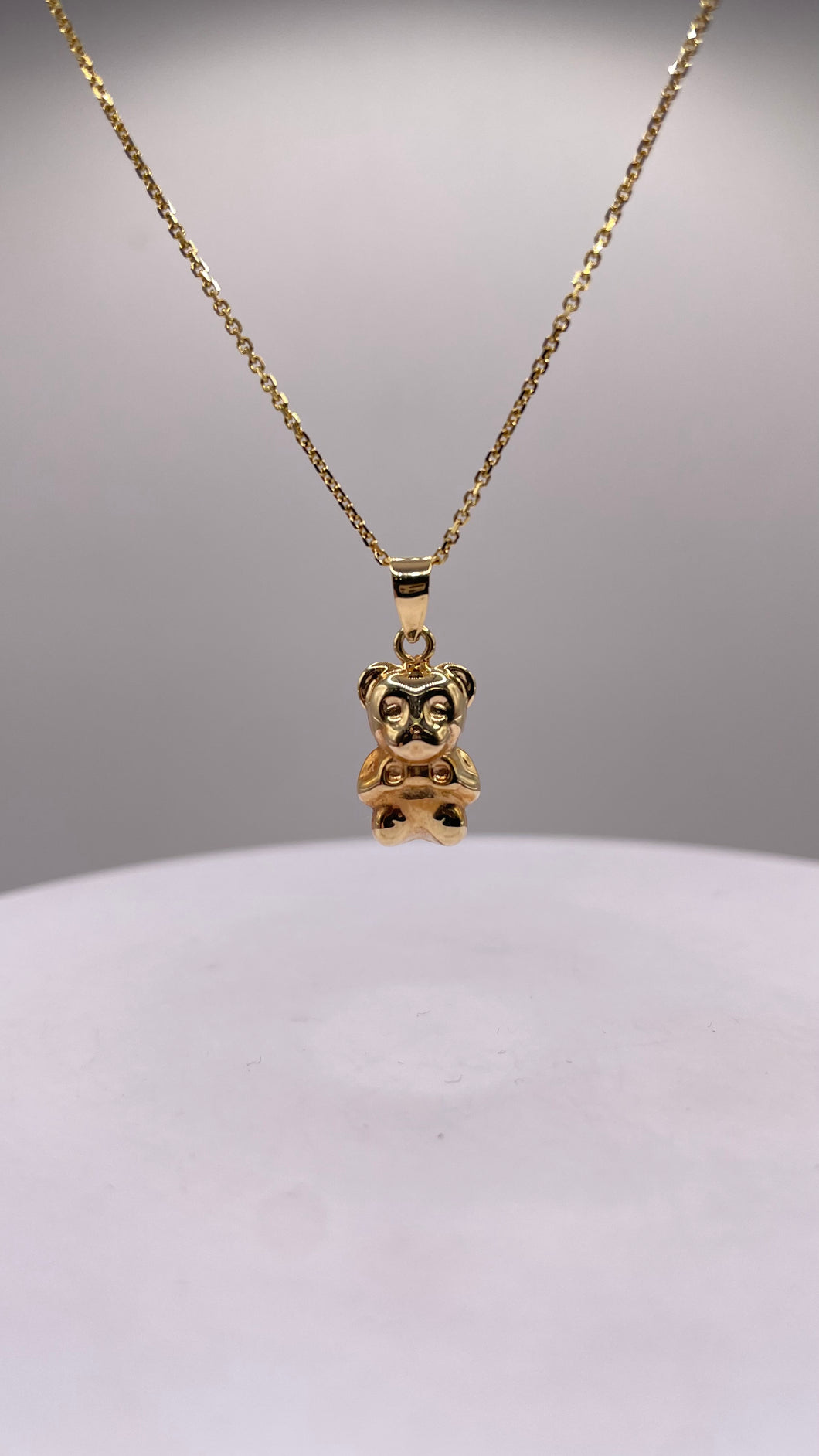 Teddy Bear Chain & Pendent Combo In 10 KT Yellow Gold