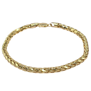3.9mm Palm Wheat Franco Link Bracelet In 10 KT Yellow Gold