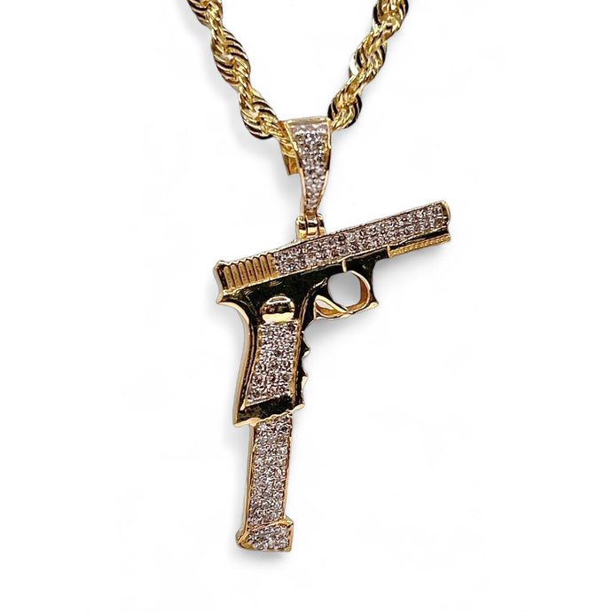 0.46 CT. Natural Diamond Gun Pendent In 10 KT Yellow Gold