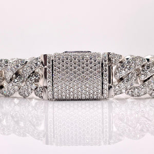 28.1 CT. Lab Grown Diamond Miami Cuban Bracelet In 10 KT White Gold