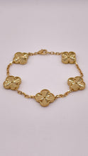 Load image into Gallery viewer, 5 Clover Bracelet In 18 KT Yellow Gold