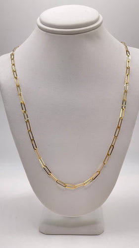 18 KT Women’s Paperclip Link Chain Necklace