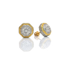 Load image into Gallery viewer, 0.91 CT. Natural Diamond Stud Earrings In 10 KT Yellow Gold
