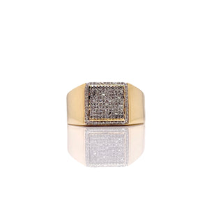 0.33 CT. Natural Diamond Men’s Square Shape Ring In 10 KT Yellow Gold