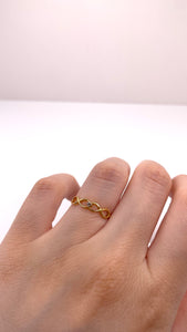 Women’s Dainty Infiniti Ring With Natural Diamond In 10 KT Yellow Gold
