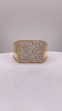 Load image into Gallery viewer, 0.86 CT. Natural Diamond Men’s Square Ring In 10 KT Yellow Gold