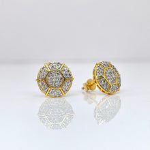 Load image into Gallery viewer, 0.49 CT. Natural Diamond Round Shape Stud Earrings In 10 KT Yellow Gold