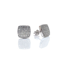 Load image into Gallery viewer, 0.24 CT. Natural Diamond Square Shape Stud Earrings In 10 KT White Gold