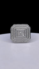 Load image into Gallery viewer, Men’s Square Shape Silver Ring With CZ