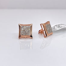 Load image into Gallery viewer, 0.38 CT. Natural Diamond Square Shape Stud Earrings In 10 KT Rose Gold