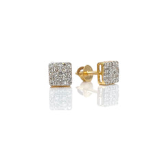 Load image into Gallery viewer, 0.23 CT. Natural Diamond Square Shape Stud Earrings In 10 KT Yellow Gold