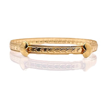 Load image into Gallery viewer, Adjustable Baby Bangle With Heart Design In 10 KT Yellow Gold