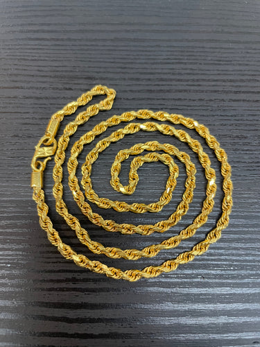22 KT Solid Rope Chain