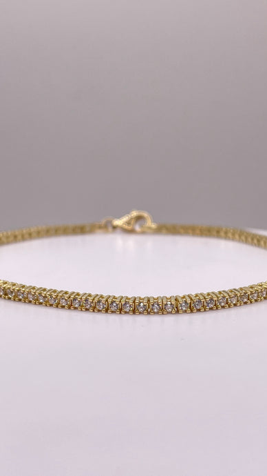 2.3mm CZ Tennis Bracelet In 10 KT Yellow Gold