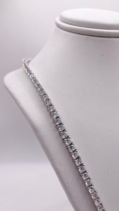 Men’s Tennis Chain In Silver With CZ