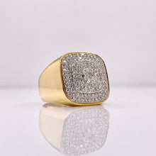 Load image into Gallery viewer, 1.13 CT. Natural Diamond Men’s Square Ring In 14 KT Yellow Gold