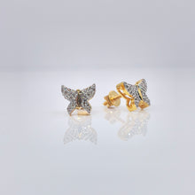 Load image into Gallery viewer, 0.15 CT. Natural Diamond Butterfly Stud Earrings In 10 KT Yellow Gold