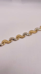 10mm Women’s Yellow & White Gold Bracelet In 14 KT