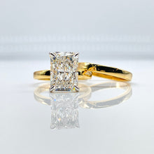 Load image into Gallery viewer, 3.50 CT. Lab Grown Diamond Radiant Cut Engagement Ring &amp; Wedding Band Set In 18 KT Yellow Gold