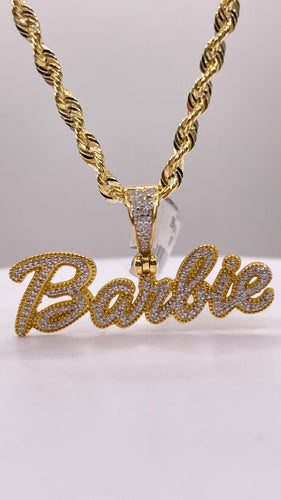 0.31 CT. Natural Diamond Barbie Pendant In 10 KT Yellow Gold