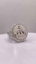 Load image into Gallery viewer, Silver Allah Men’s Ring With CZ