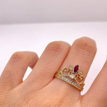 Load image into Gallery viewer, Women’s Tiara CZ Ring In 10 KT Yellow Gold