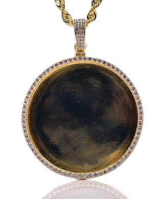 3.12 CT. Natural Diamond Memory Frame Pendent In 10 KT Yellow Gold