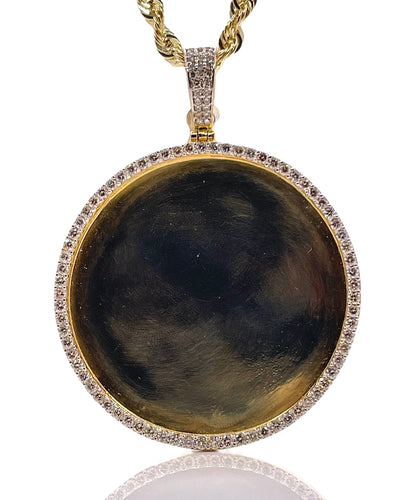 3.12 CT. Natural Diamond Memory Frame Pendant In 10 KT Yellow Gold