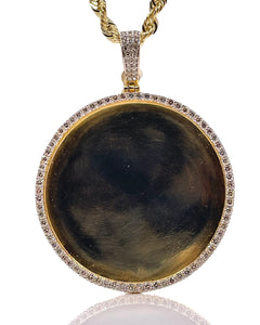 3.12 CT. Natural Diamond Memory Frame Pendent In 10 KT Yellow Gold