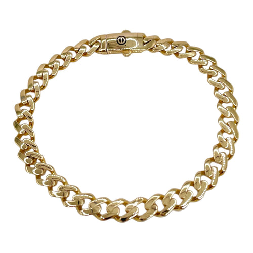 7mm Monaco Link Bracelet In 10 KT Yellow Gold