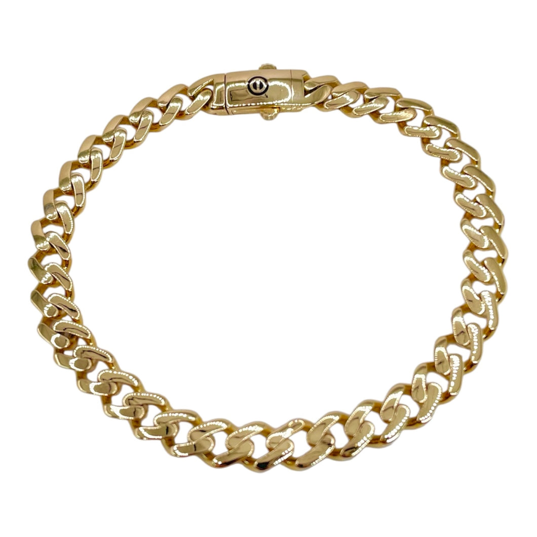 7mm Monaco Link Bracelet In 10 KT Yellow Gold