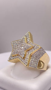 1.46 CT. Natural Diamond Star Ring In 10 KT Yellow Gold