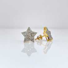 Load image into Gallery viewer, 0.33 CT. Natural Diamond Star Shape Stud Earrings In 10 KT Yellow Gold