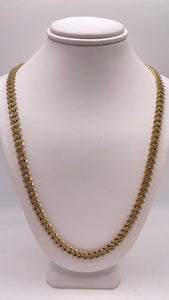 Approx 2.50 CT. Natural Diamond Miami Cuban Link Chain In 14 KT Yellow Gold