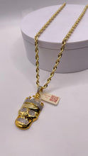 Load image into Gallery viewer, 0.96 CT. Natural Diamond Skull Pendant In 10 KT Yellow Gold