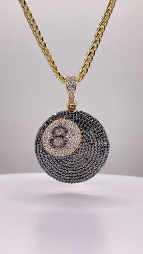 1.81 CT. Natural Diamond 8 Ball Pendant In 10 KT Yellow Gold