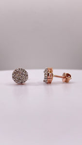 0.19 CT. Natural Diamond Round Shape Stud Earrings In 10 KT Rose Gold