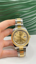 Load image into Gallery viewer, 41mm Two-Tone DateJust Men’s Rolex Watch With Champagne Diamond Dial
