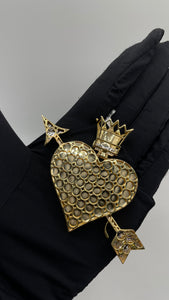 2.40 CT. Natural Diamond Heart Shape Memorial Pendant In 10 KT Yellow Gold
