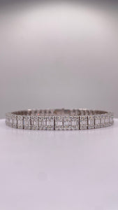 7.50 CT. Natural Baguette & Round Diamond Bracelet In 18 KT White Gold