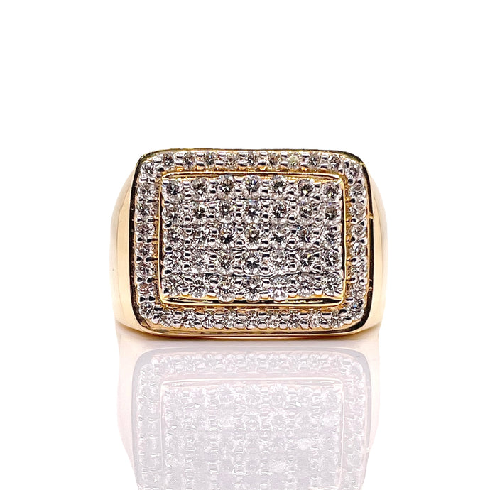 0.98 CT. Natural Diamond Men’s Ring In 10 KT Yellow Gold