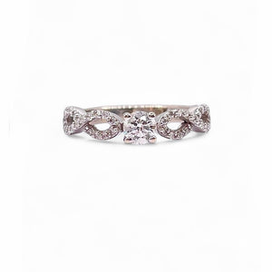 18 KT 0.44 CT. Natural Diamond Infinity Ring In White Gold