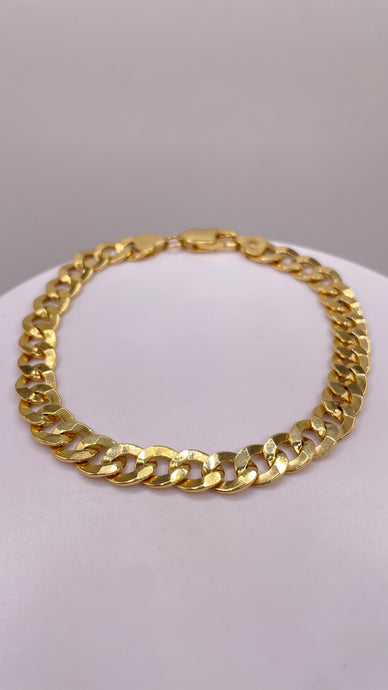 7.7mm Curb Link Bracelet In 10 KT Yellow Gold