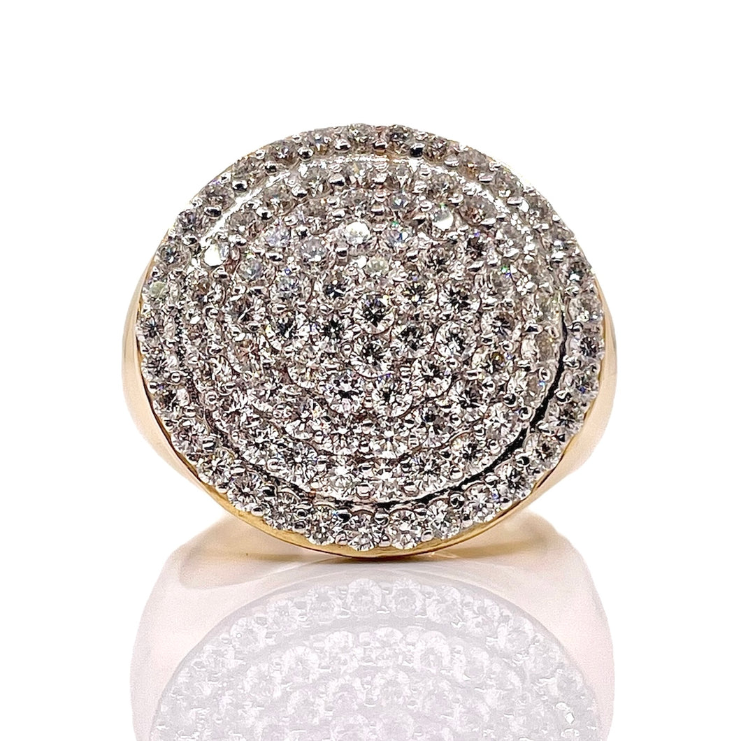 2.55 CT. Natural Diamond Men’s Round Shape Ring In 10 KT Yellow Gold