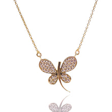 Load image into Gallery viewer, Butterfly Pendent In 10 KT Yellow Gold With CZ