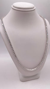 3.4mm Silver Tennis Chain With CZ
