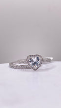Load image into Gallery viewer, Heart Shape Women’s Engagement Ring Set In Silver With CZ