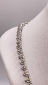 3.45 CT. Natural Diamond Heart Shape Tennis Chain In 10 KT White Gold