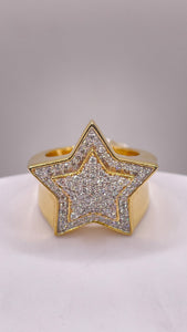 0.94 CT. Natural Diamond Star Ring In 10 KT Yellow Gold